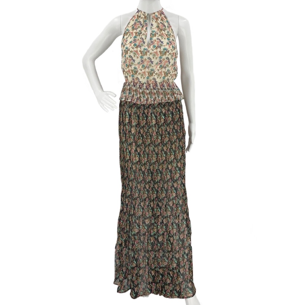 FOXIEDOX NEW Antonia Dress Halter Chiffon Multi: S